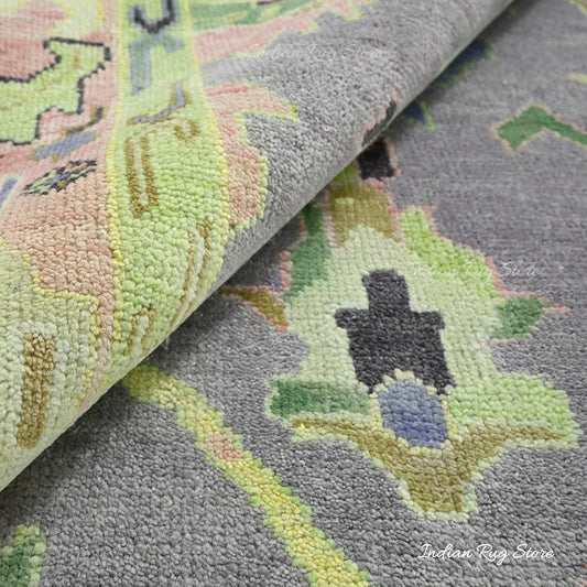 Natural Light Pink Hand Knotted Oushak for Bedroom Balcony Rug Natural Light Pink Hand Knotted Oushak for Bedroom Balcony Rug