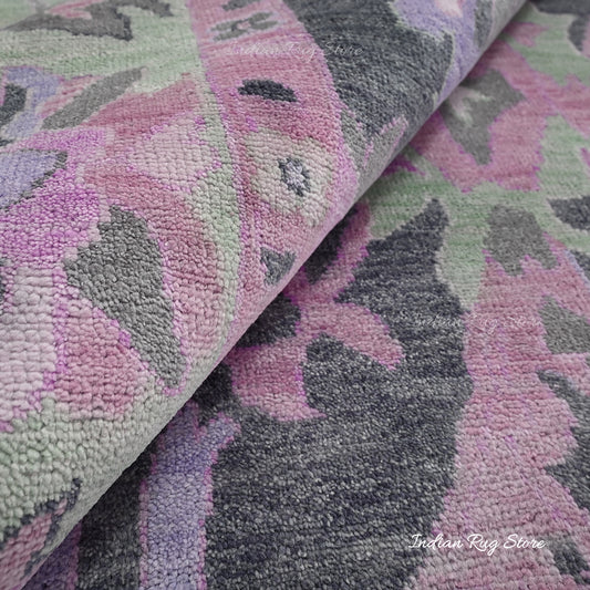 Tappeto da soggiorno in lana grigia fatto a mano Tappeto da soggiorno in lana grigia fatto a mano