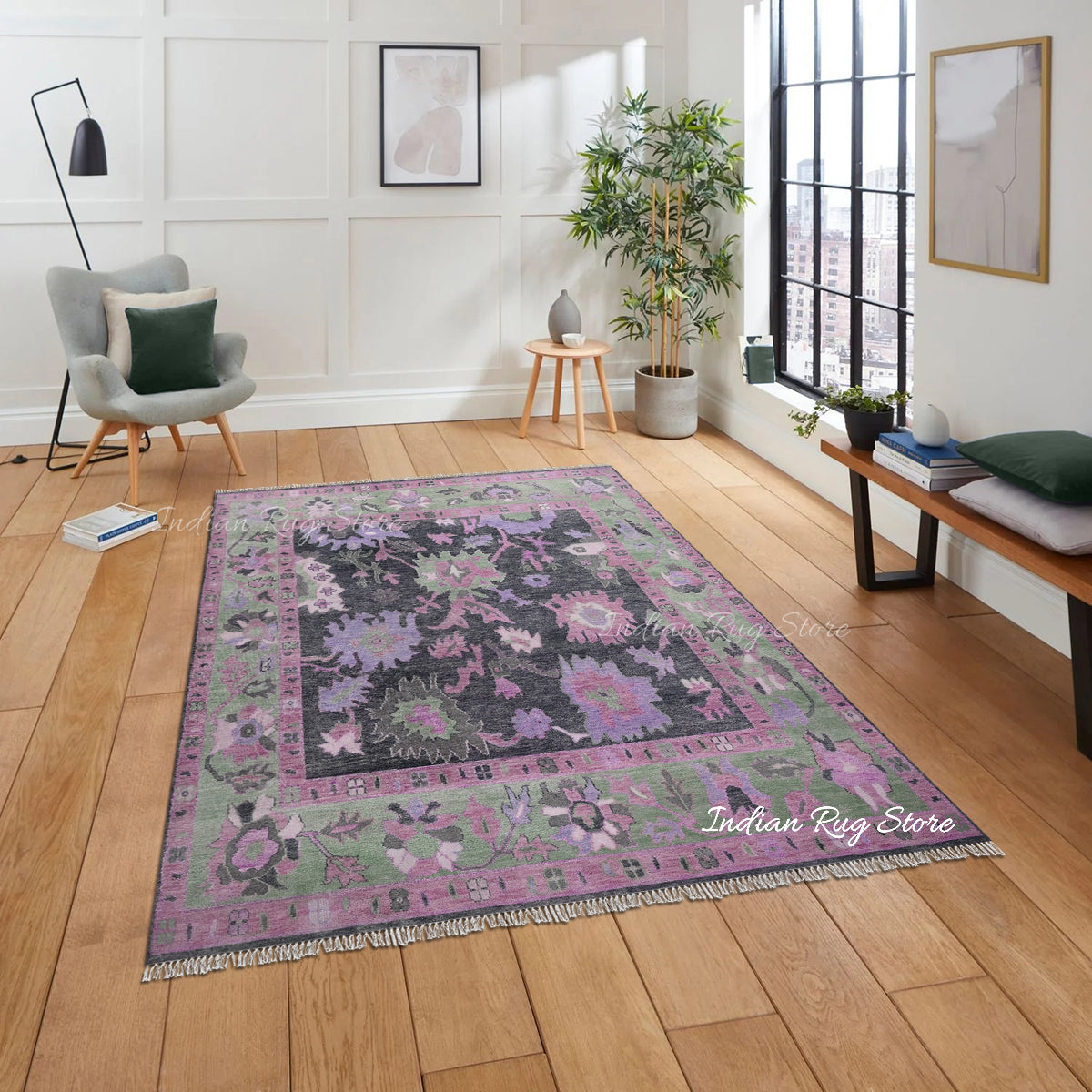Handmade Multicolor Wool Living Room Area Rug - Indian Rug Store