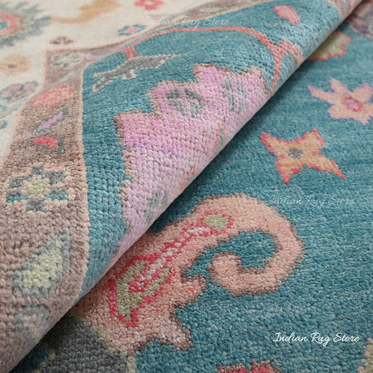 Tappeto tradizionale grigio in lana Oushak per camera da letto Tappeto tradizionale grigio in lana Oushak per camera da letto