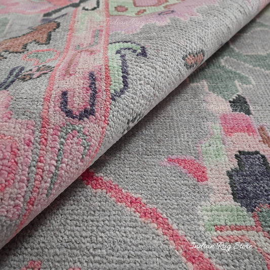 Tappeto multicolore verde in lana annodato a mano per soggiorno Tappeto multicolore verde in lana annodato a mano per soggiorno