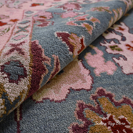 Tappeto fatto a mano grigio multicolore per camera da letto e soggiorno Tappeto fatto a mano grigio multicolore per camera da letto e soggiorno