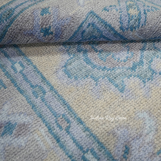 Tappeto Oslo Gray Oushak annodato a mano in lana Gallery Area Tappeto Oslo Gray Oushak annodato a mano in lana Gallery Area