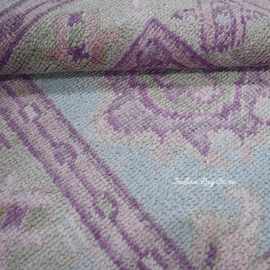 Oslo Multicolor Oushak Hand Knotted Wool Runner Rug Oslo Multicolor Oushak Hand Knotted Wool Runner Rug