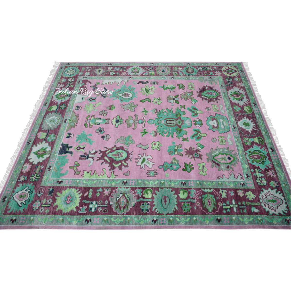 Natural Pink Bedroom Oushak Wool Traditional Rug - Indian Rug Store Natural Pink Bedroom Oushak Wool Traditional Rug - Indian Rug Store