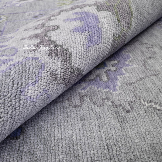 Tappeto moderno in lana annodato a mano verde Oushak per camera da letto IRSZ-116 Tappeto moderno in lana annodato a mano verde Oushak per camera da letto IRSZ-116