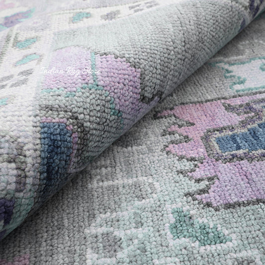 Tappeto moderno di lana Oushak alla moda annodato a mano grigio indiano IRSZ-110 Tappeto moderno di lana Oushak alla moda annodato a mano grigio indiano IRSZ-110