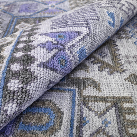 Tappeto moderno grigio Oushak floreale annodato a mano in lana per pavimenti IRSZ-108 Tappeto moderno grigio Oushak floreale annodato a mano in lana per pavimenti IRSZ-108