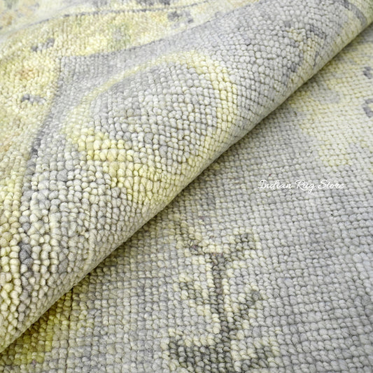 Hand Knotted Natural Light Blue Oushak Wool Rug Hand Knotted Natural Light Blue Oushak Wool Rug