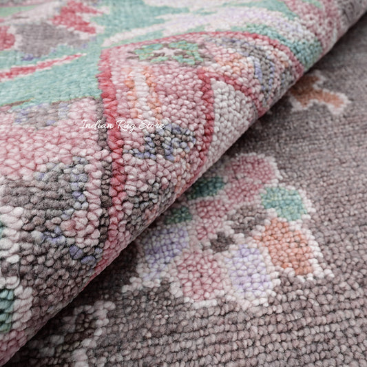 Tappeto moderno in lana annodato a mano verde Oushak per camera da letto IRSZ-116 Tappeto moderno in lana annodato a mano verde Oushak per camera da letto IRSZ-116