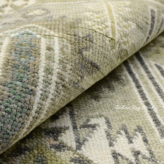 Tappeto di lana grigio alla moda Oushak annodato a mano per la casa IRSZ-125 Tappeto di lana grigio alla moda Oushak annodato a mano per la casa IRSZ-125