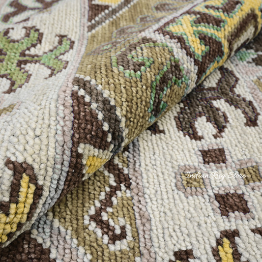 Tappeto di lana con motivo tribale annodato a mano Oushak moderno arancione IRSZ-128 Tappeto di lana con motivo tribale annodato a mano Oushak moderno arancione IRSZ-128