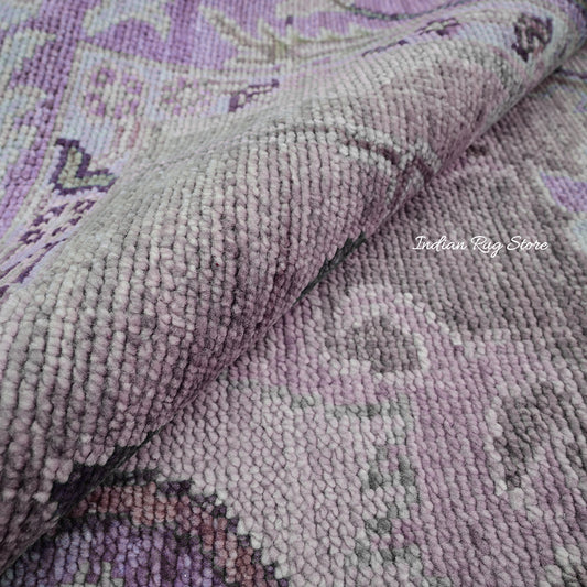 Tappeto moderno Oushak grigio annodato a mano in lana floreale per soggiorno IRSZ-130 Tappeto moderno Oushak grigio annodato a mano in lana floreale per soggiorno IRSZ-130