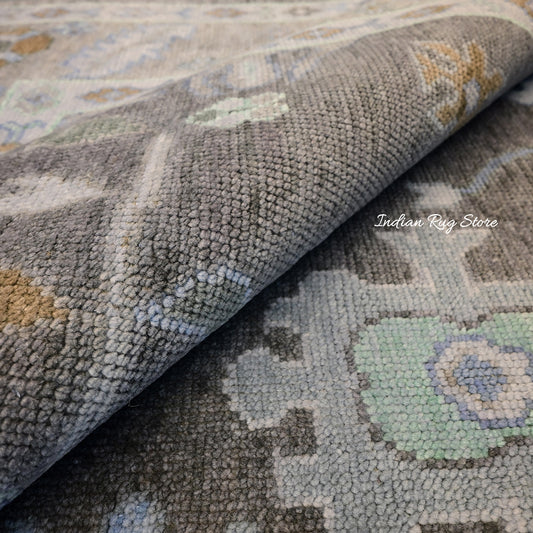 Hand Knotted Multicolor Modern Oushak Wool Rug Hand Knotted Multicolor Modern Oushak Wool Rug