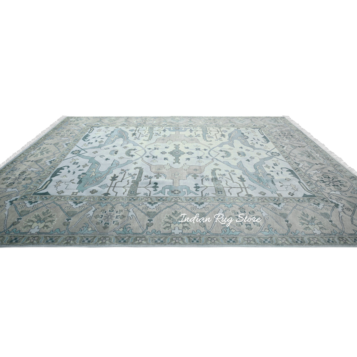 Hand Knotted Bed Room Modern Oushak Luxurious Wool Rug - Indian Rug Store Hand Knotted Bed Room Modern Oushak Luxurious Wool Rug - Indian Rug Store