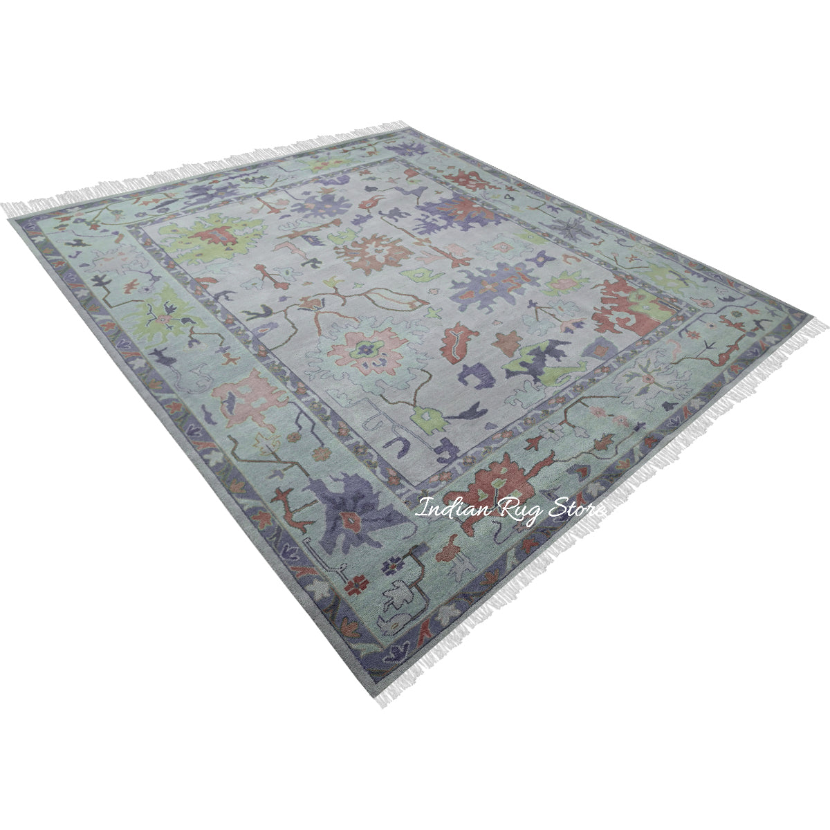 Hand Knotted Brown Beautiful Oushak Wool Rug - Indian Rug Store Hand Knotted Brown Beautiful Oushak Wool Rug - Indian Rug Store