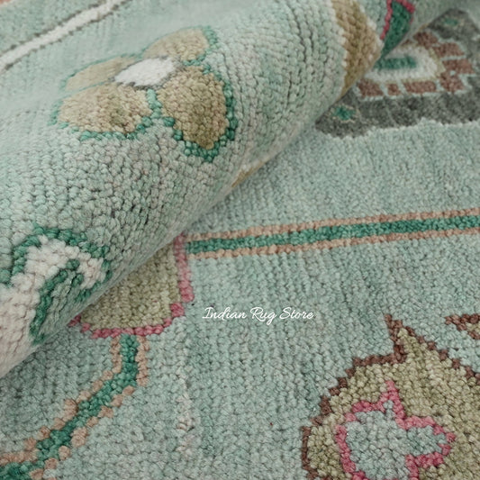 Tappeto moderno Oushak annodato a mano in lana blu per regalo IRSZ-137 Tappeto moderno Oushak annodato a mano in lana blu per regalo IRSZ-137