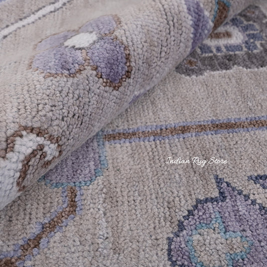 Tappeto moderno Oushak annodato a mano in lana blu per regalo IRSZ-137 Tappeto moderno Oushak annodato a mano in lana blu per regalo IRSZ-137