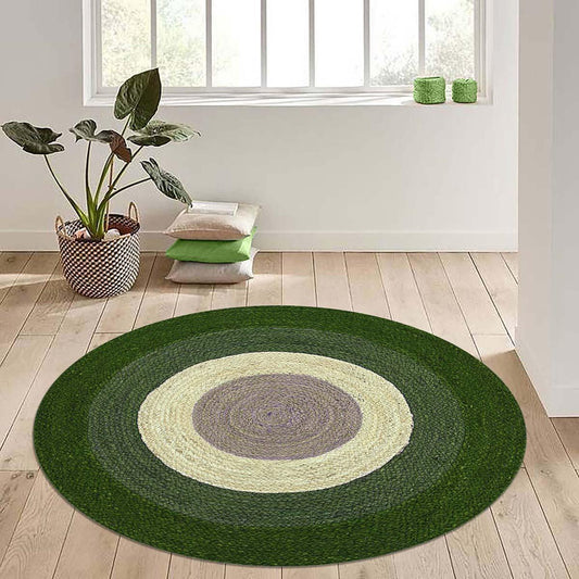 Hand Braided Home Decor Beige Green Geometric Jute Rug Hand Braided Home Decor Beige Green Geometric Jute Rug