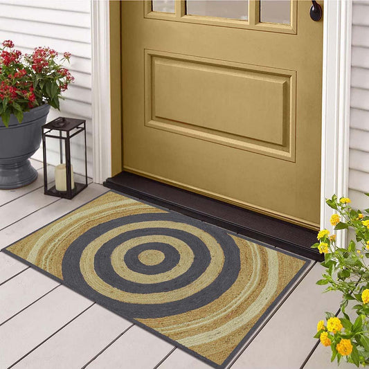 Tappeto da corridoio in juta beige grigio geometrico intrecciato a mano Tappeto da corridoio in juta beige grigio geometrico intrecciato a mano