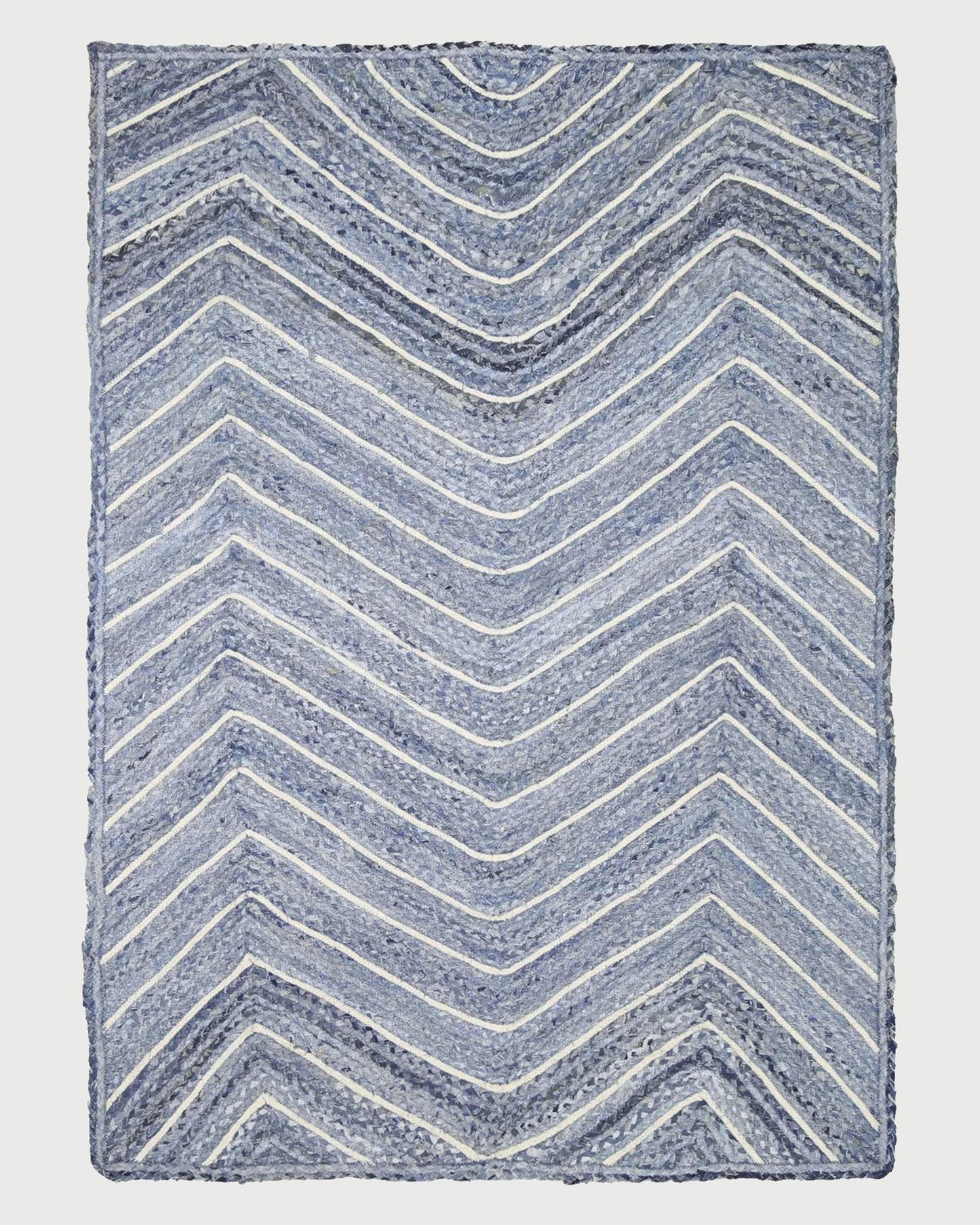 Dhurrie indio de algodón para interiores, trenzado a mano, de color azul