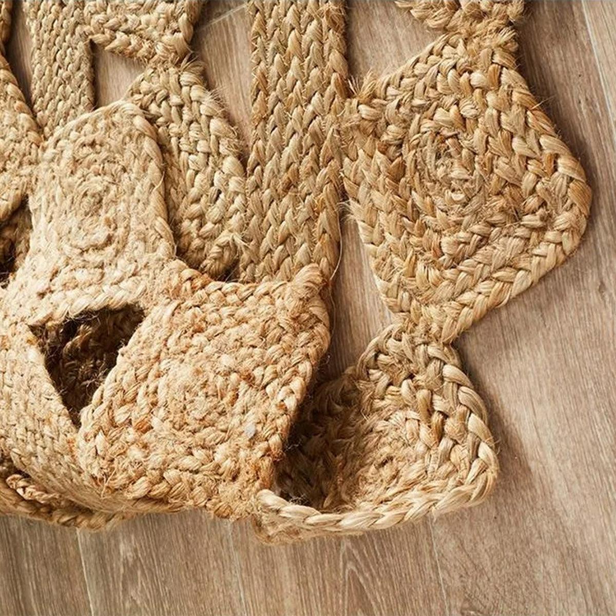 Hand Braided Beige Sea House Round Jute Rug - Indian Rug Store Hand Braided Beige Sea House Round Jute Rug - Indian Rug Store