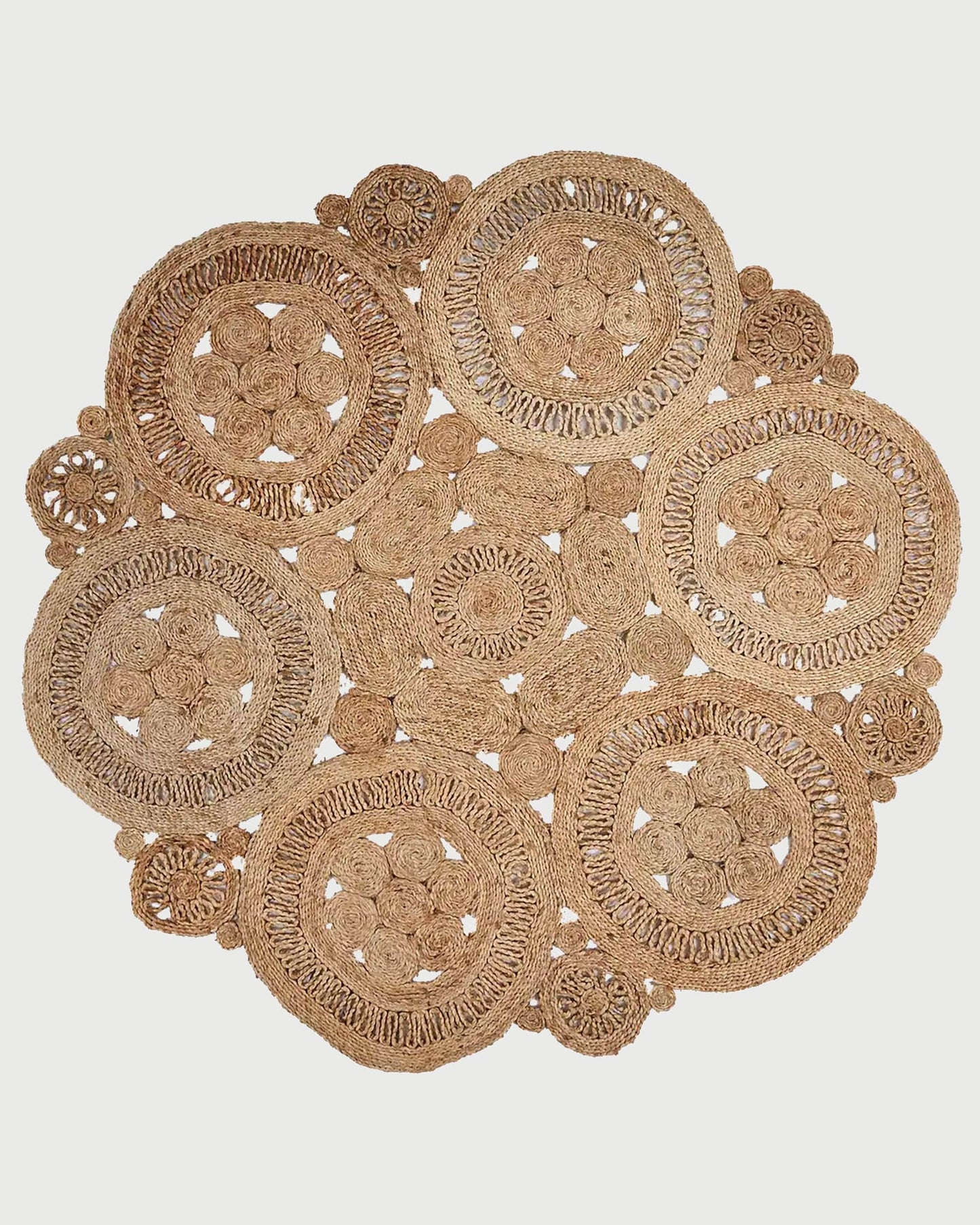 Hand Braided Blue Hallway Round Jute Rug - Indian Rug Store