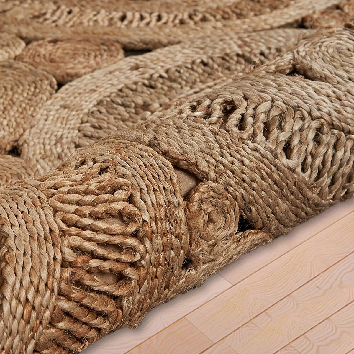 Hand Braided Blue Hallway Round Jute Rug - Indian Rug Store Hand Braided Blue Hallway Round Jute Rug - Indian Rug Store