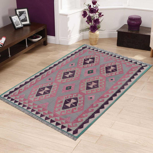 Indian Hand Woven Yoga Mat Wool Kilim Rug WK-507 Indian Hand Woven Yoga Mat Wool Kilim Rug WK-507