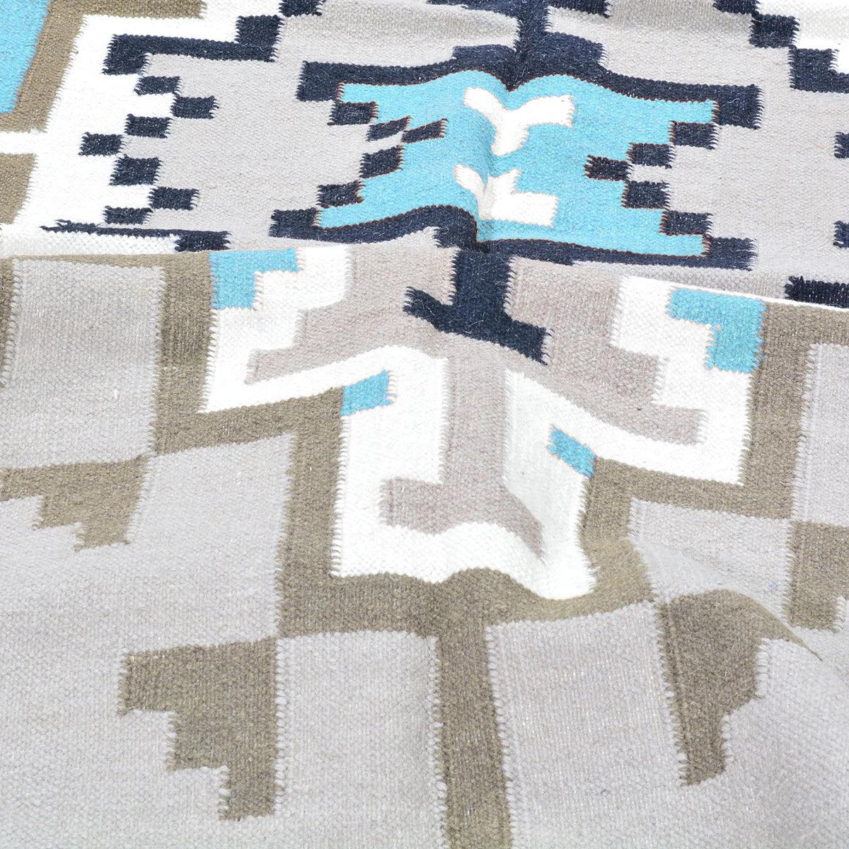 Indian Gray Hand Woven Wool Kilim Rug For Bedroom WK-518 - Indian Rug Store Indian Gray Hand Woven Wool Kilim Rug For Bedroom WK-518 - Indian Rug Store