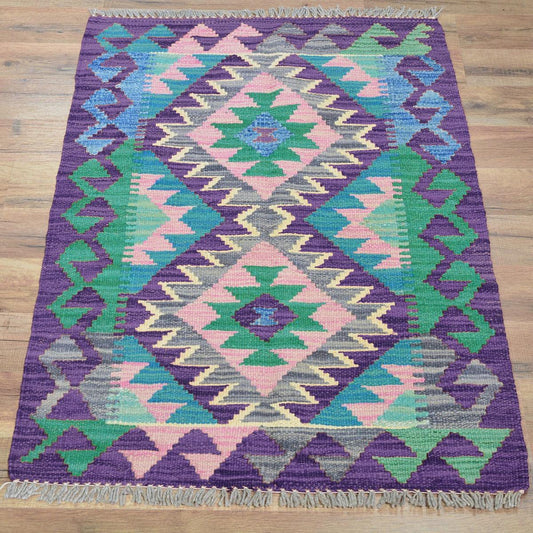 Tappeto Kilim in lana viola tessuto a mano di alta qualità per regalo WK-534 Tappeto Kilim in lana viola tessuto a mano di alta qualità per regalo WK-534