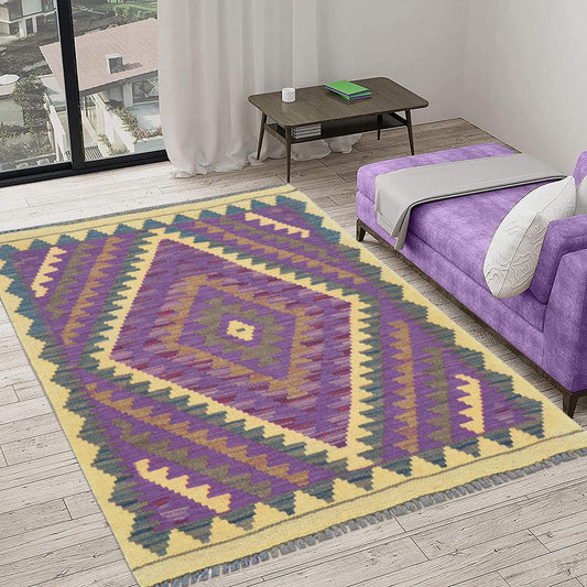 Tappeto Kilim in lana tessuto a mano di alta qualità rosa per camera da letto WK-549 Tappeto Kilim in lana tessuto a mano di alta qualità rosa per camera da letto WK-549