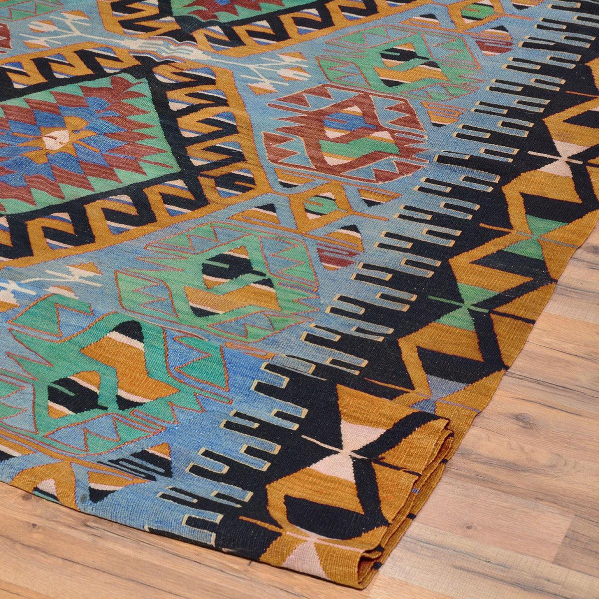 Brown Wool Hand Woven Kilim Area Rug For Entrance WK-574 - Indian Rug Store Brown Wool Hand Woven Kilim Area Rug For Entrance WK-574 - Indian Rug Store