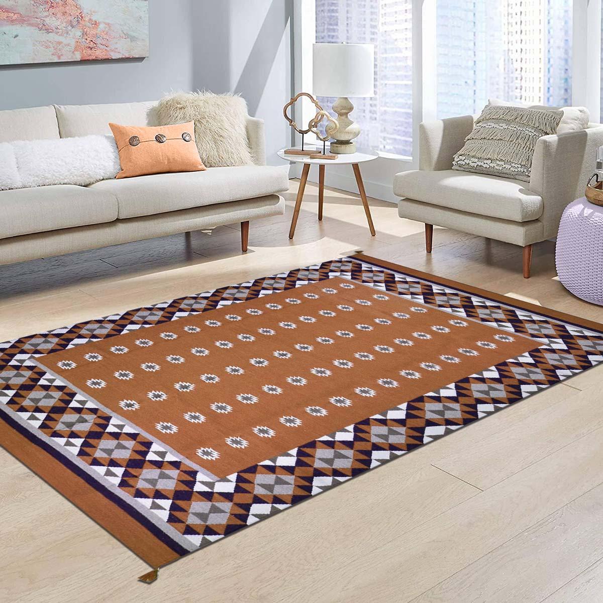 Handmade Woven Wool Kilim Area For Rug Living Room WK-577 - Indian Rug Store