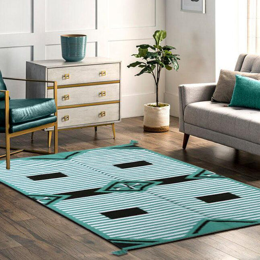 Green Indian Hand Woven Wool Kilim Area Rug For Yoga Mat WK-582 Green Indian Hand Woven Wool Kilim Area Rug For Yoga Mat WK-582