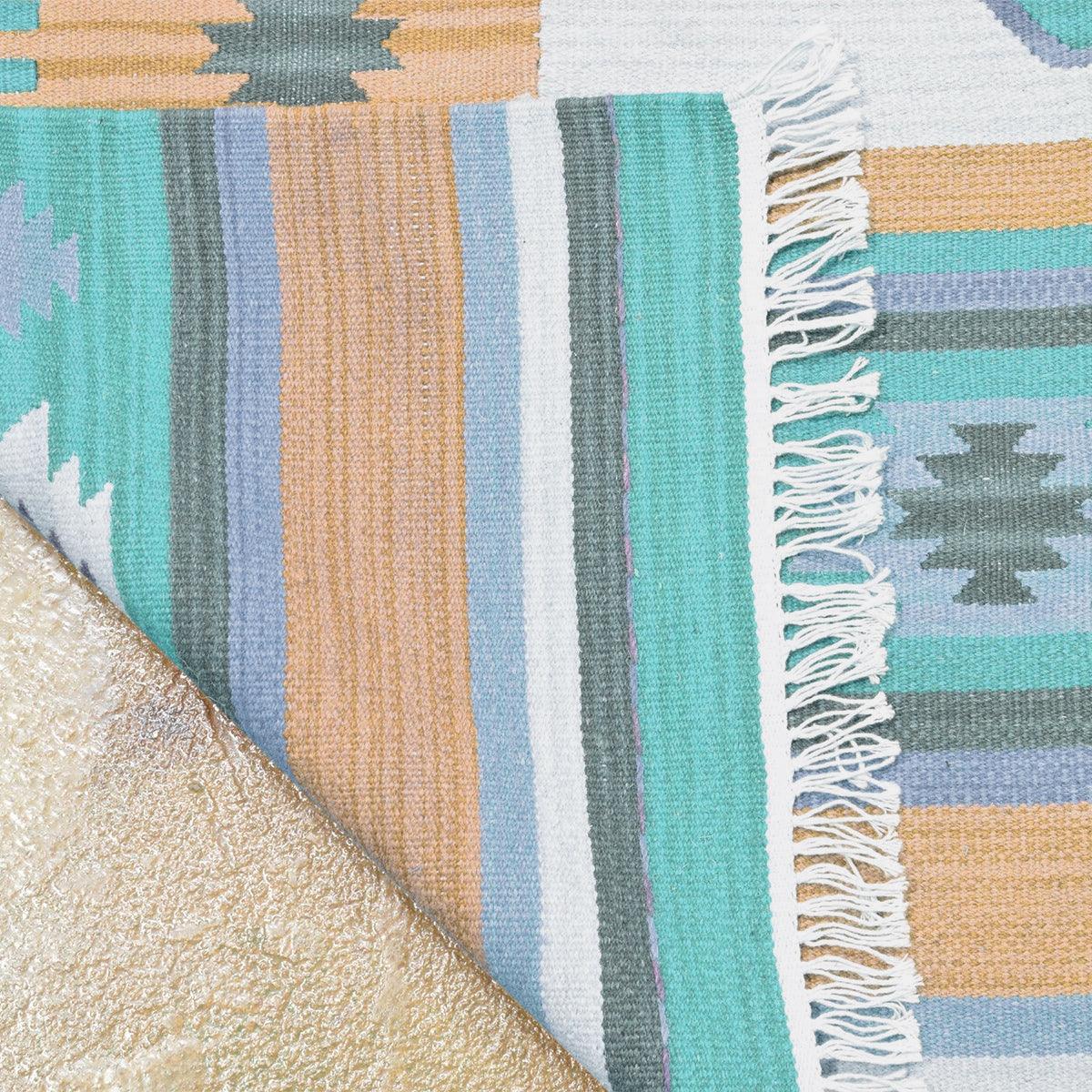 Hand Woven Wool Kilim Area Rug For Living Room WK-585 - Indian Rug Store Hand Woven Wool Kilim Area Rug For Living Room WK-585 - Indian Rug Store