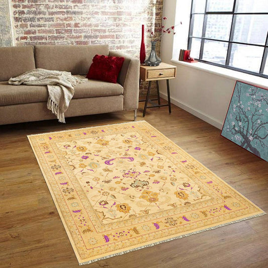 Alfombra Kilim de lana anudada a mano en color beige para recibidor y patio WK-626 Alfombra Kilim de lana anudada a mano en color beige para recibidor y patio WK-626