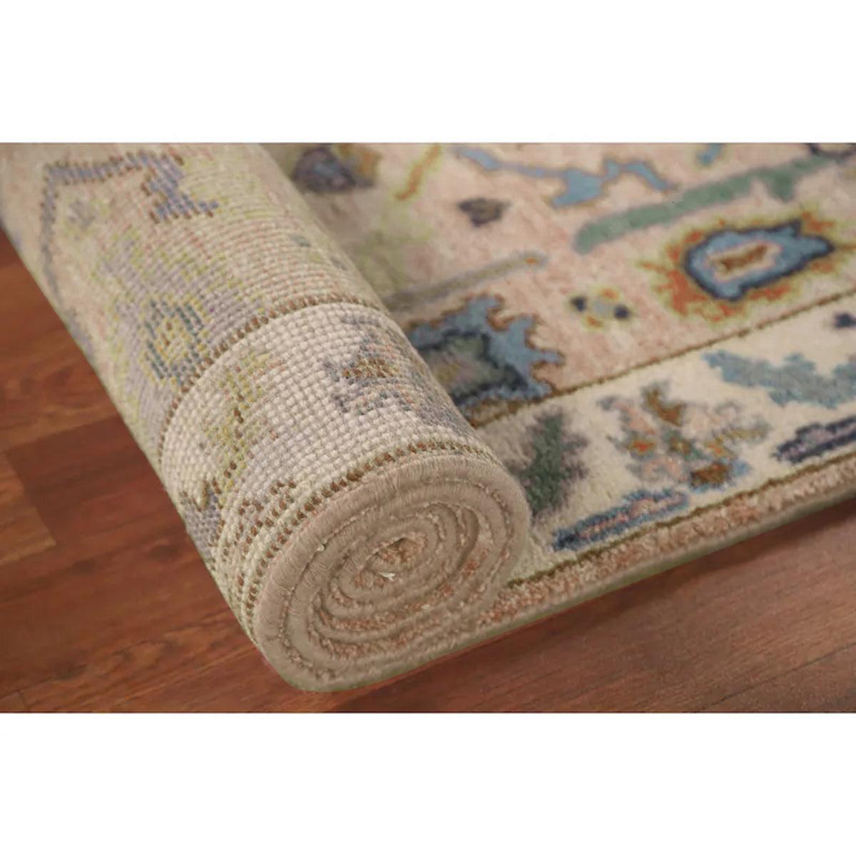 Beige Hand Knotted Wool Kilim Rug Farmhouse WK-638 - Indian Rug Store