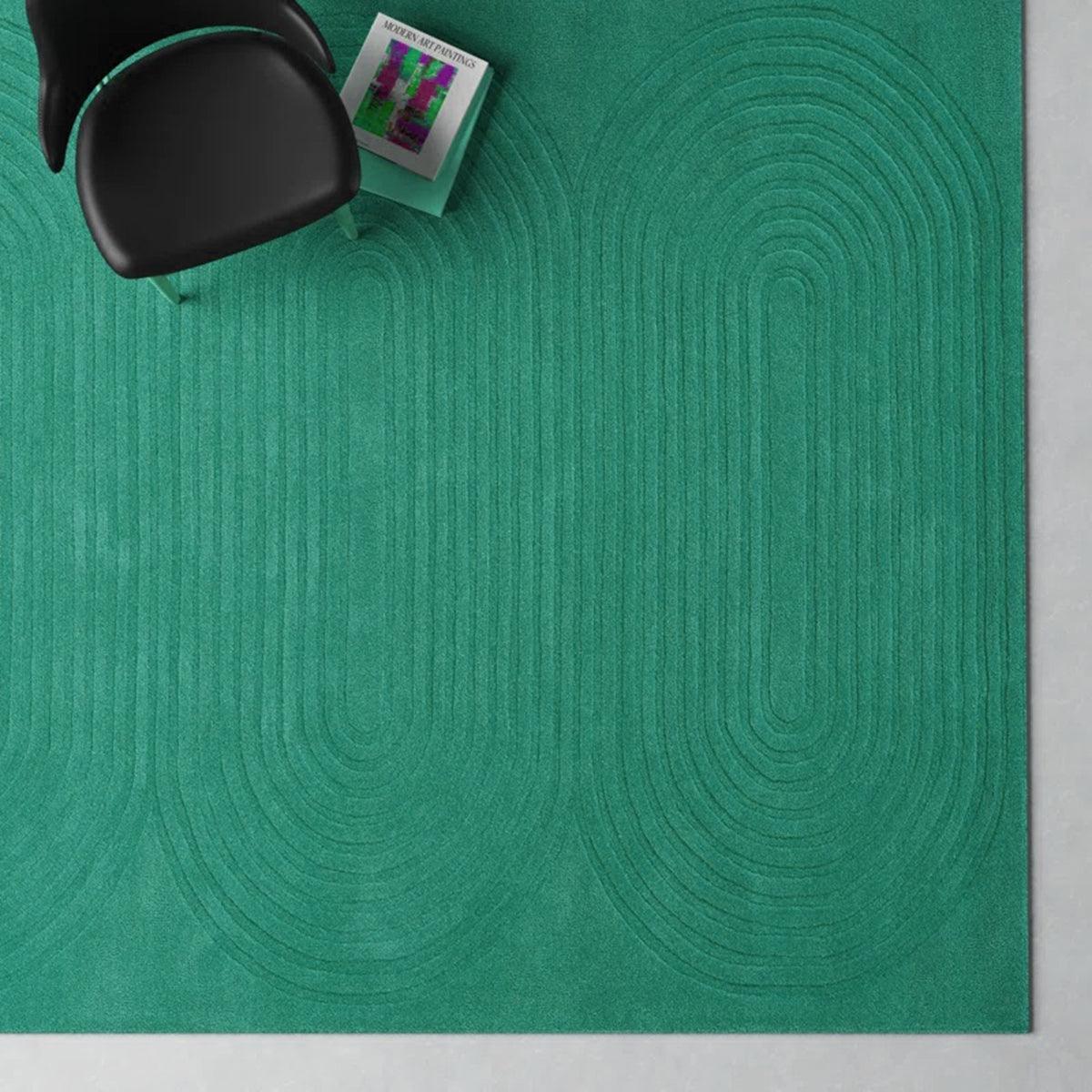 Green Hand Tufted Wool Area Rug For Living Room WK-712 - Indian Rug Store Green Hand Tufted Wool Area Rug For Living Room WK-712 - Indian Rug Store