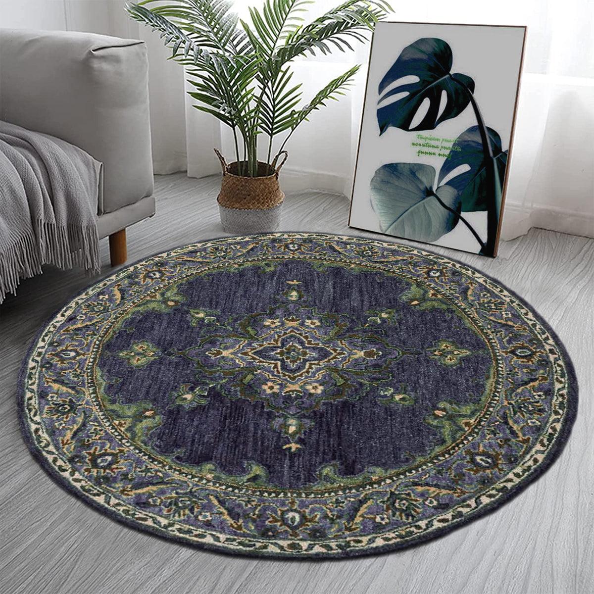 Hand Knoted Wool Rug For Bedroom Yoga Mat WK-740 - Indian Rug Store Hand Knoted Wool Rug For Bedroom Yoga Mat WK-740 - Indian Rug Store