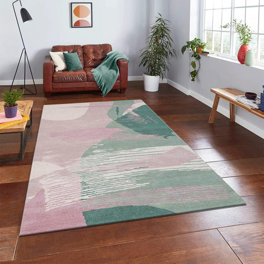 Tappeto rosa in lana annodato a mano per camera da letto WK-744 Tappeto rosa in lana annodato a mano per camera da letto WK-744