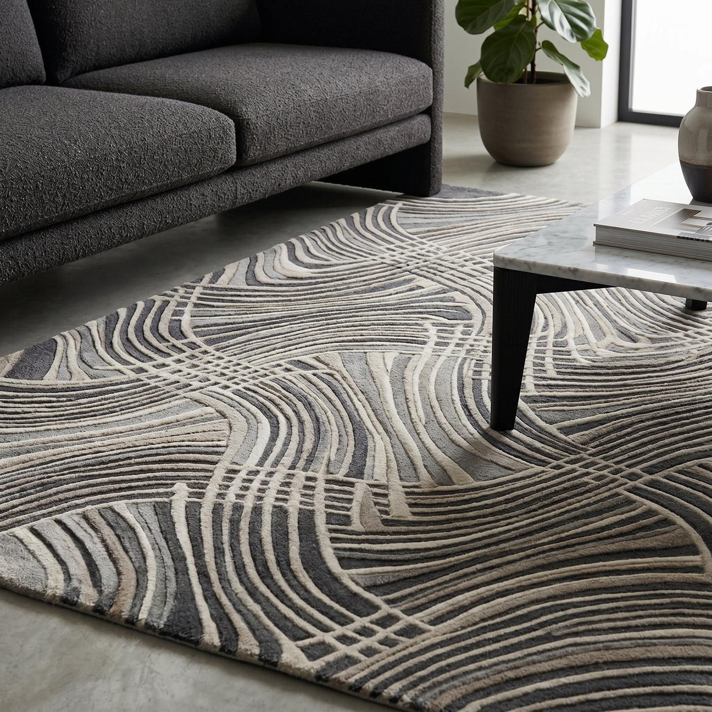 Dovira Ivory Marble Rug