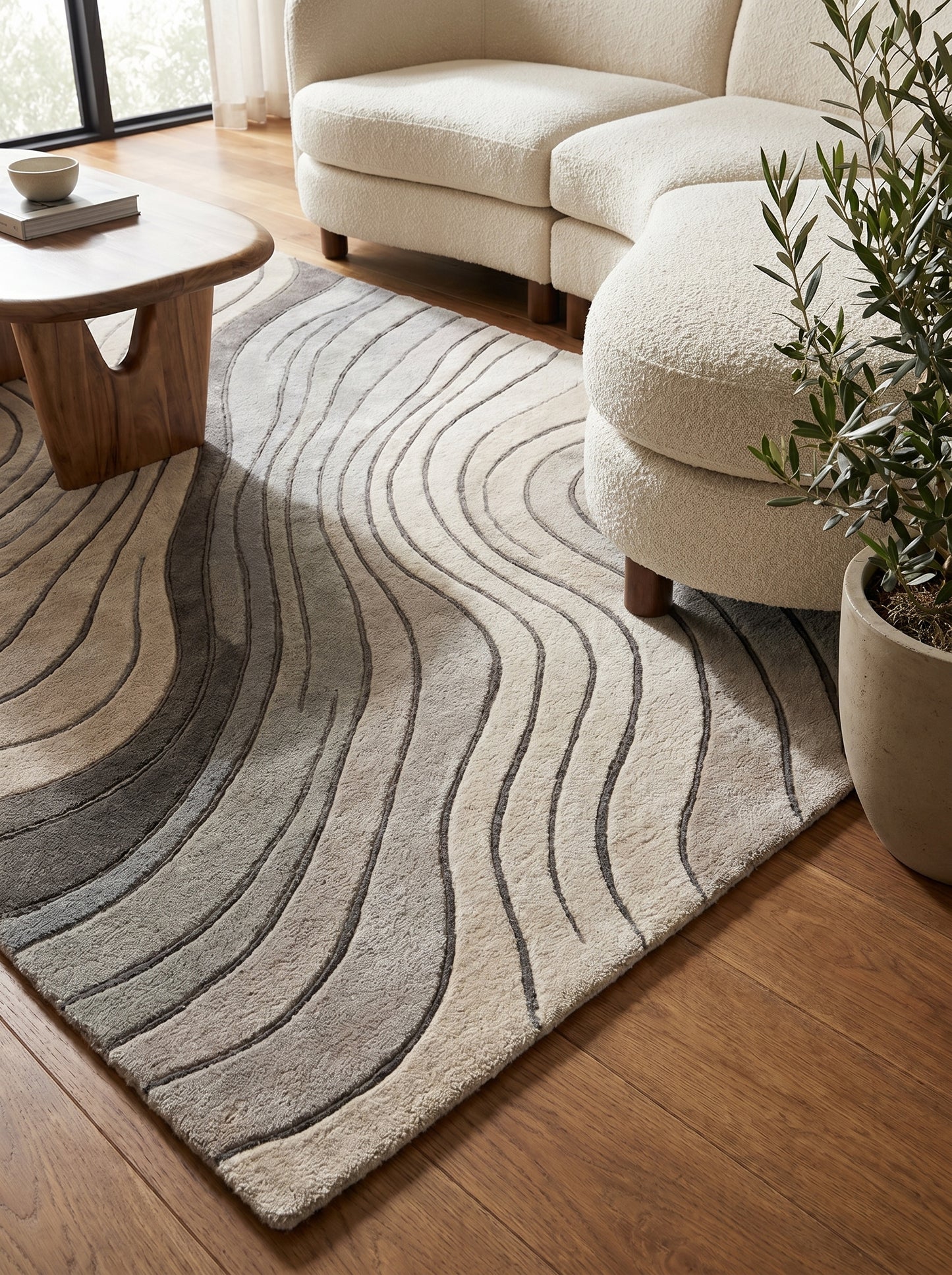Kenmore Beige Marble Rug