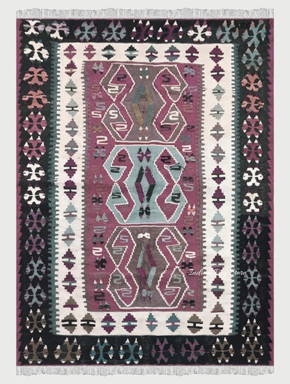 Natural Multicolor Hand Woven Wool Living Room Rug