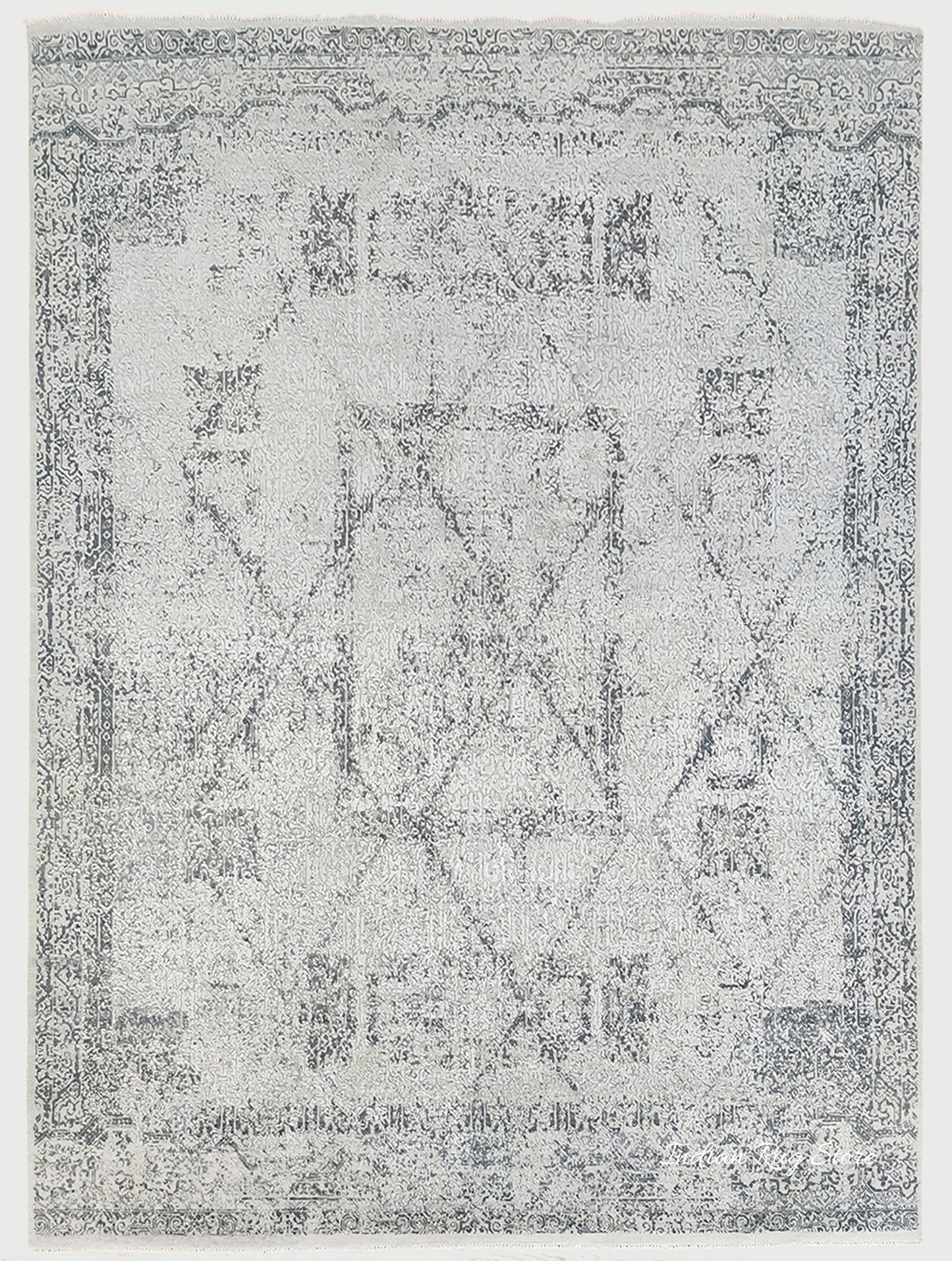 Hand Knotted Multicolor Gray Trendy Large Area Rug