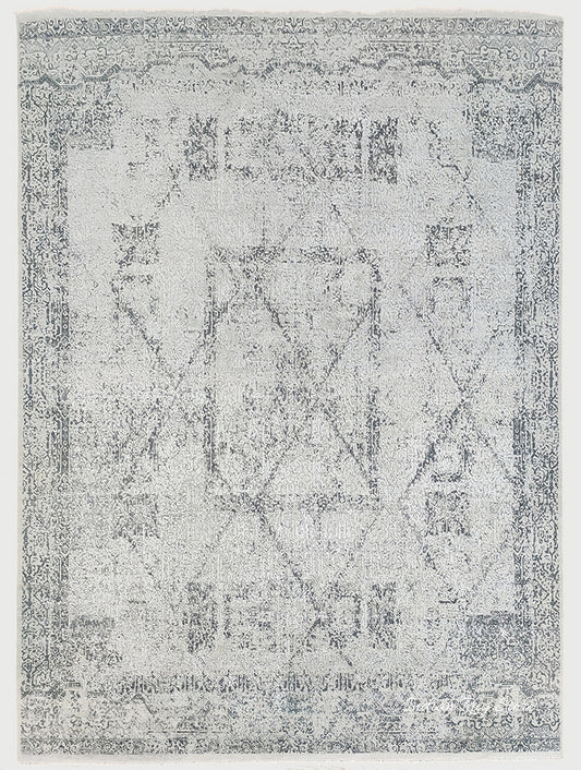 Hand Knotted Multicolor Gray Trendy Large Area Rug