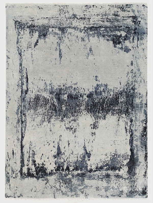 Hand Knotted Multicolor Gray Dining Hall Large Area Rug - Indian Rug Store