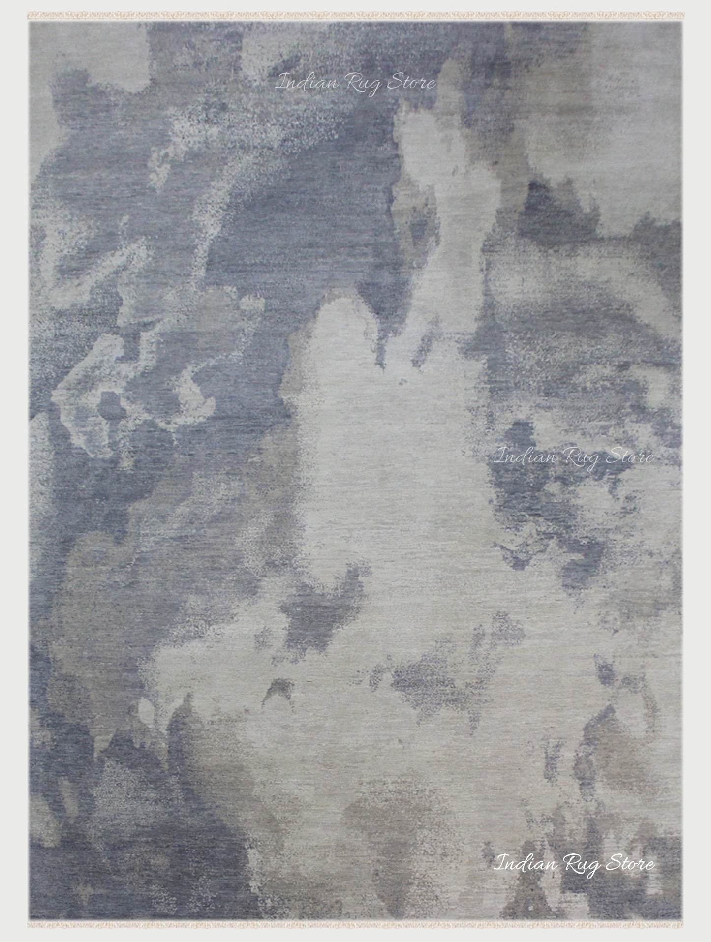 Hand Knotted Artistic Soft Wool Gray Bed Room Area Rug