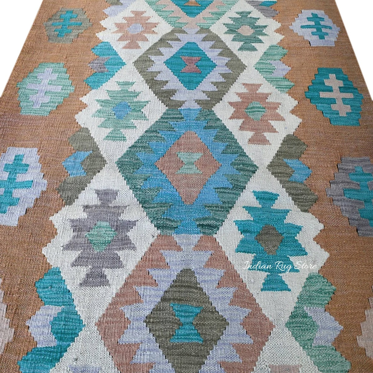 Brown and Blue Home Decor Beautiful Wool Area Rug