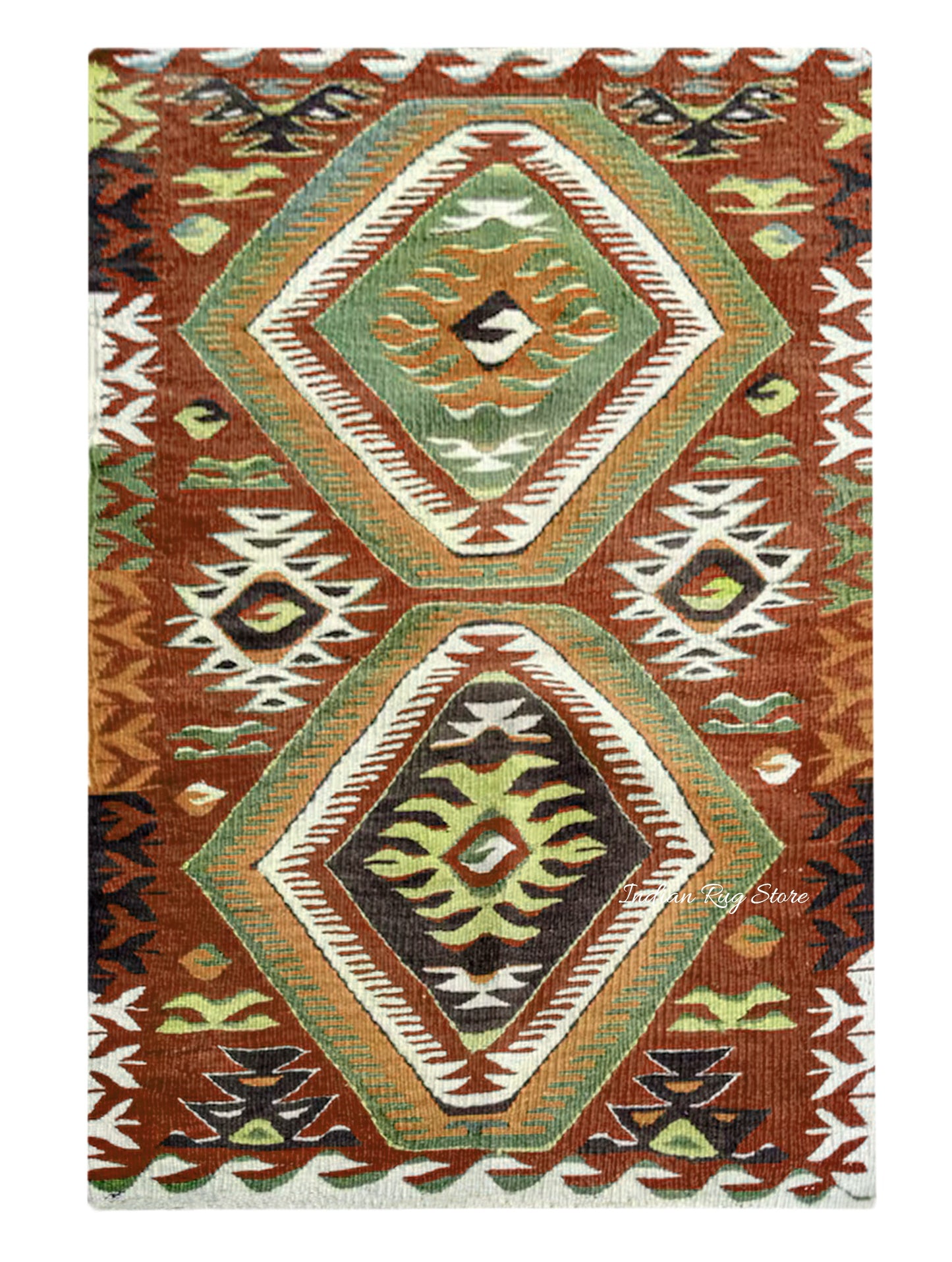 Hand Woven Geometric Living Area Wool Jute Rug